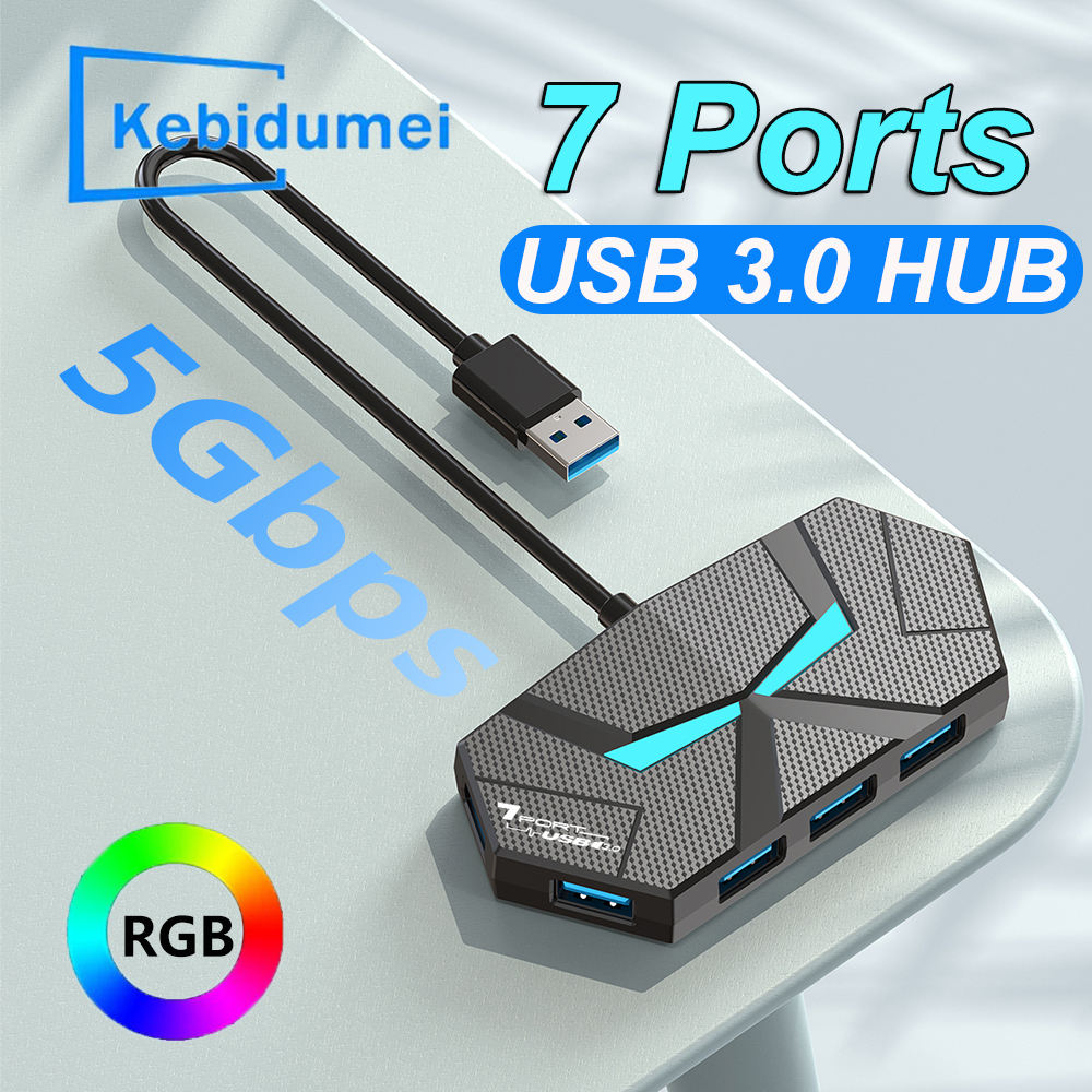Gaming Keyboard Type C - 7 Ports USB 3.0 HUB Type