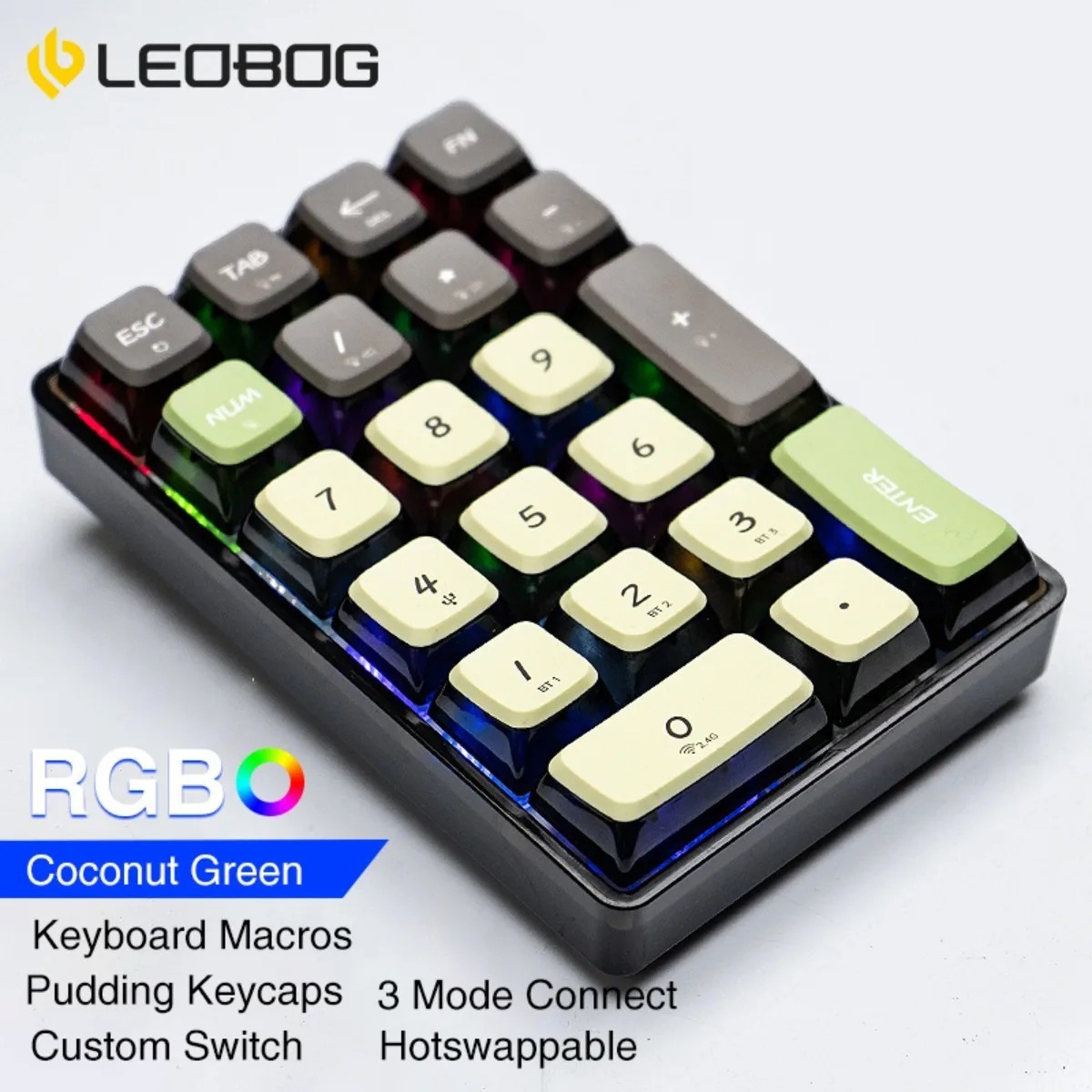 Gaming Keyboard Mechanical - LEOBOG K21 Numpad Keyboard Wireless Mechanical