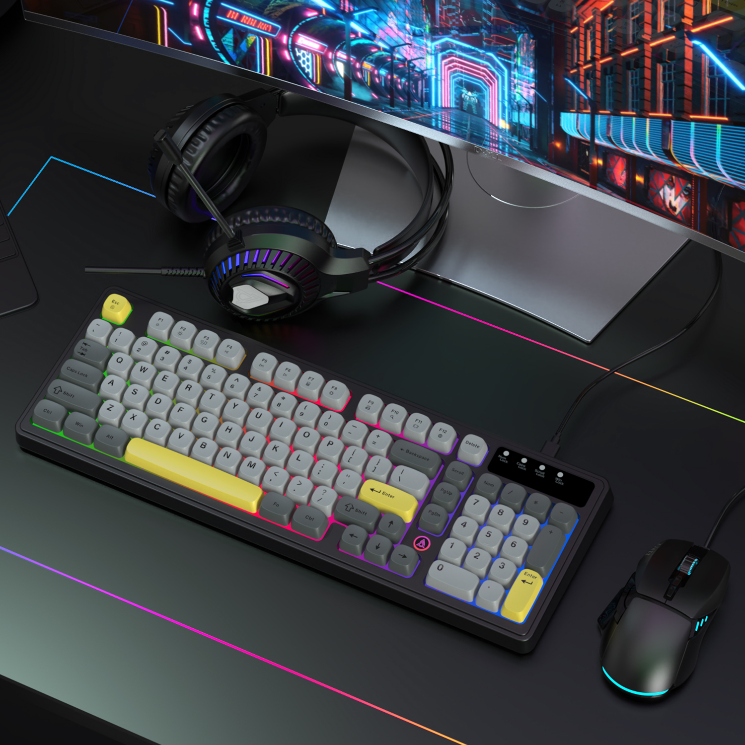 AJAZZ AT120 Bundle: Gaming Key - مراجعة Keyboard Mouse Bundle Gaming وسعره