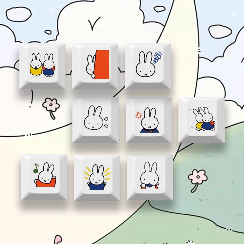 New Miffy rabbit cartoon cute  - مراجعة Gaming Keyboard Mechanical وسعره