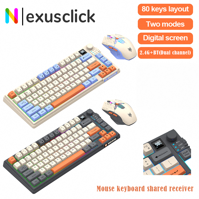 New Dual-Mode 80 Keys Wireless - مراجعة Gaming Keyboard Mouse Combo وسعره