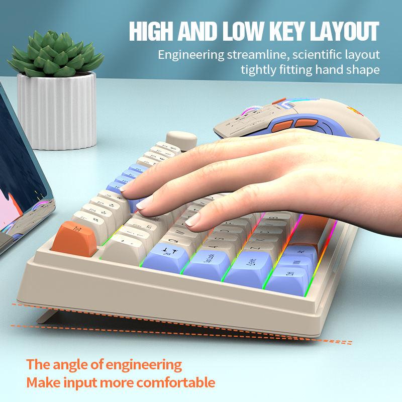New Dual-Mode 80 Keys Wireless - مراجعة Gaming Keyboard Mouse Combo وسعره