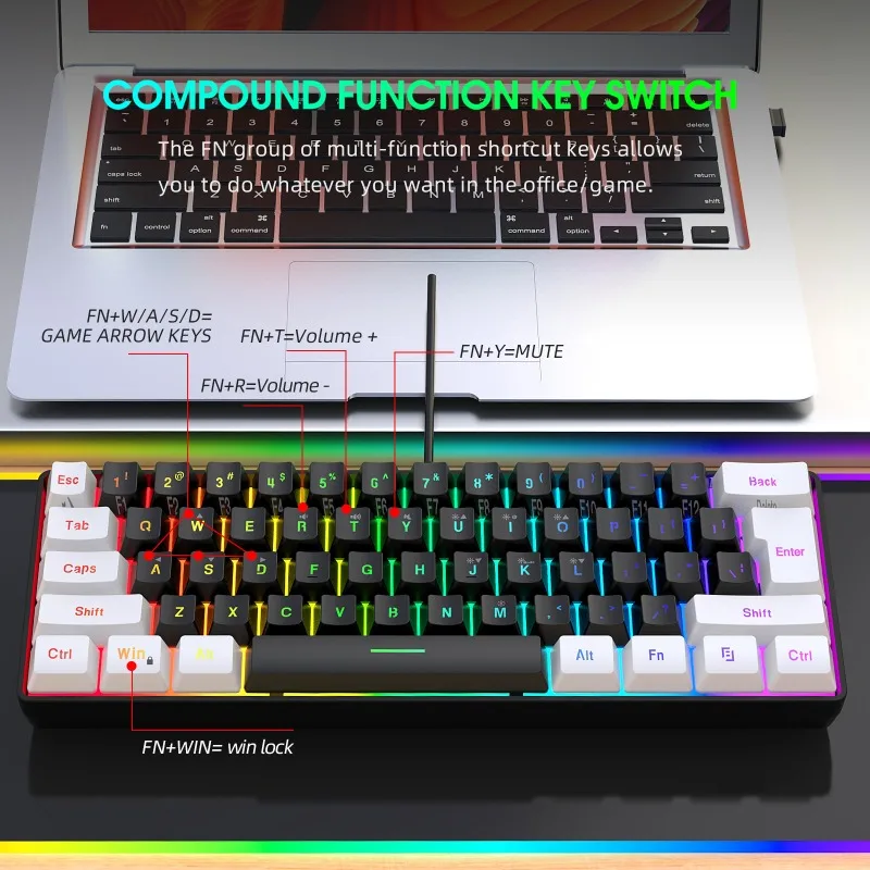 Keyboard and mouse 60% compute - مراجعة Gaming Keyboard Mouse Combo وسعره