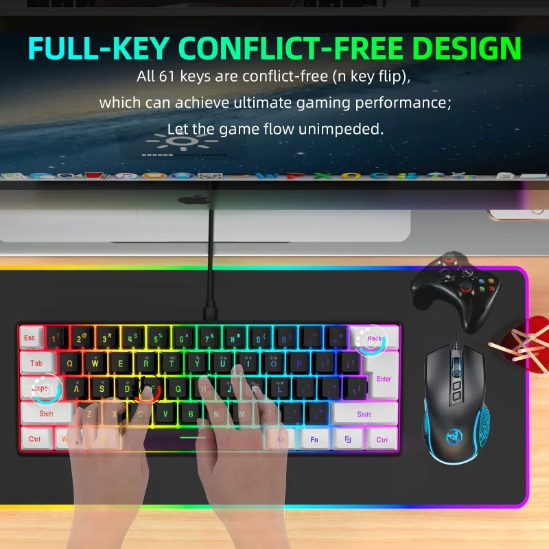 Keyboard and mouse 60% compute - مراجعة Gaming Keyboard Mouse Combo وسعره