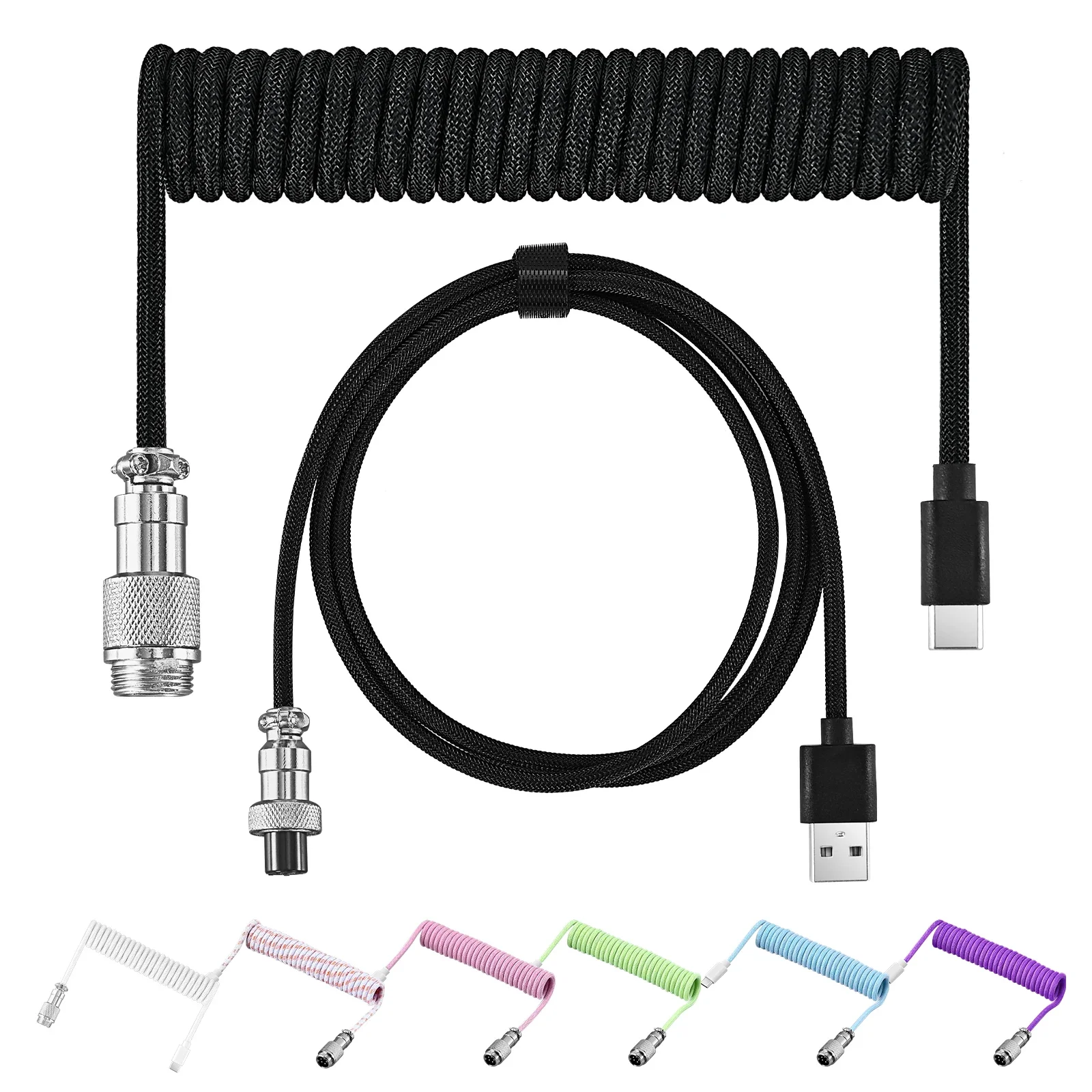 New Type C Coiled Cable USB Av - مراجعة Gaming Keyboard Type C وسعره