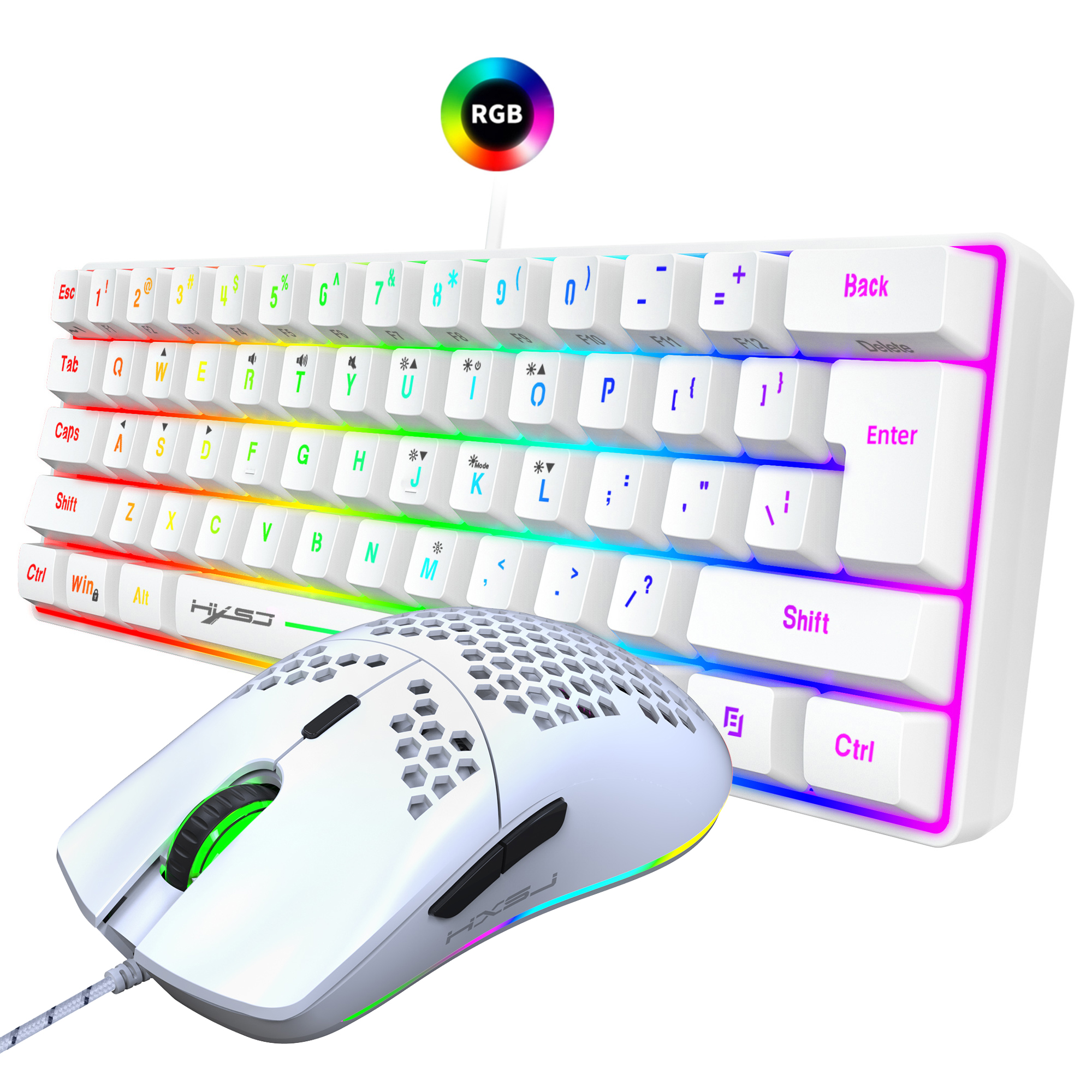 Hot selling HXSJ 61 keys V700  - مراجعة Gaming Keyboard Mouse Combo وسعره