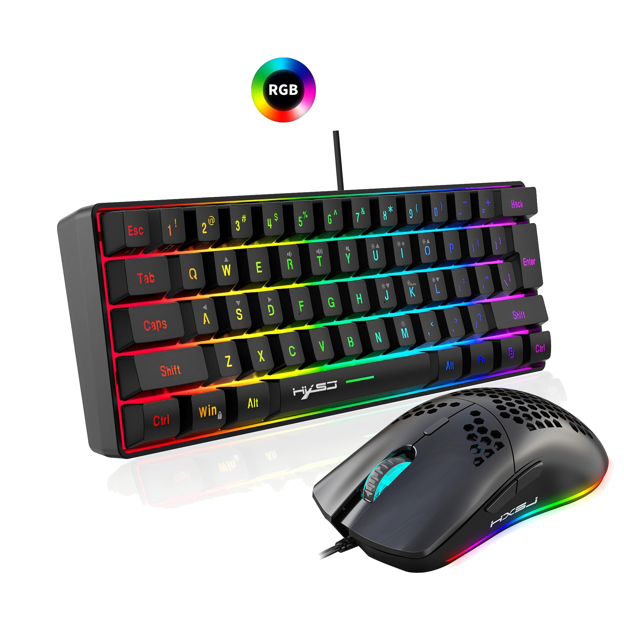Hot selling HXSJ 61 keys V700  - مراجعة Gaming Keyboard Mouse Combo وسعره