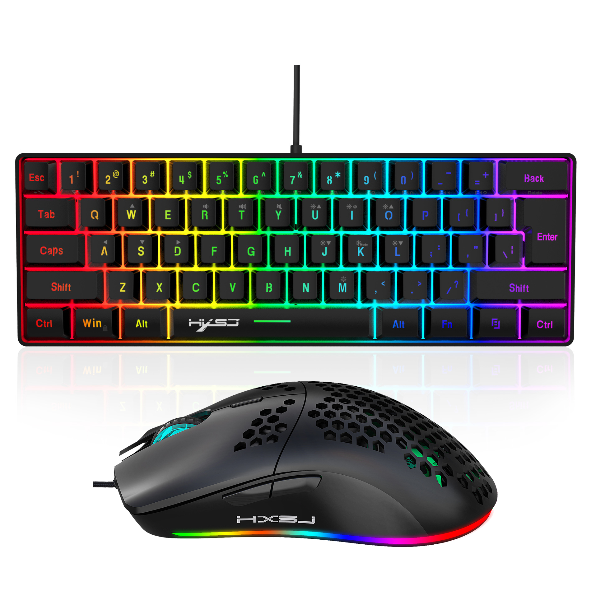 Hot selling HXSJ 61 keys V700  - مراجعة Gaming Keyboard Mouse Combo وسعره