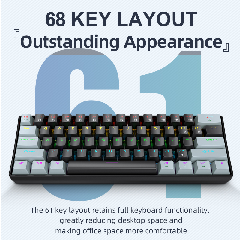 APAYADO K61 Mini Mechanical Ke - مراجعة Gaming Keyboard And Mouse Combo وسعره