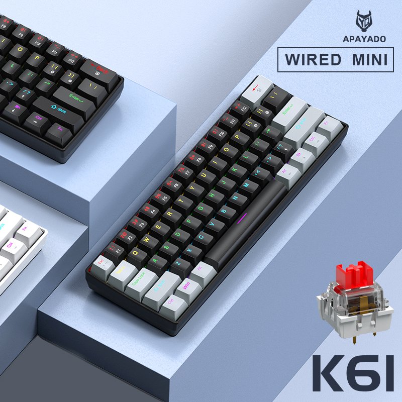 APAYADO K61 Mini Mechanical Ke - مراجعة Gaming Keyboard And Mouse Combo وسعره