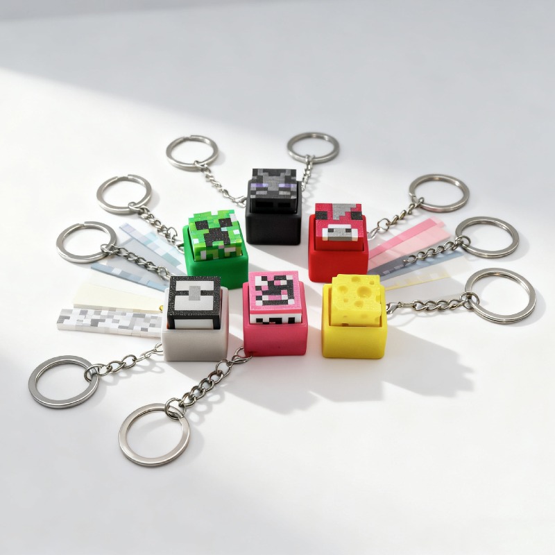 6pcs Hot 3D Printed Minecrafts - مراجعة Gaming Keyboard Mechanical وسعره