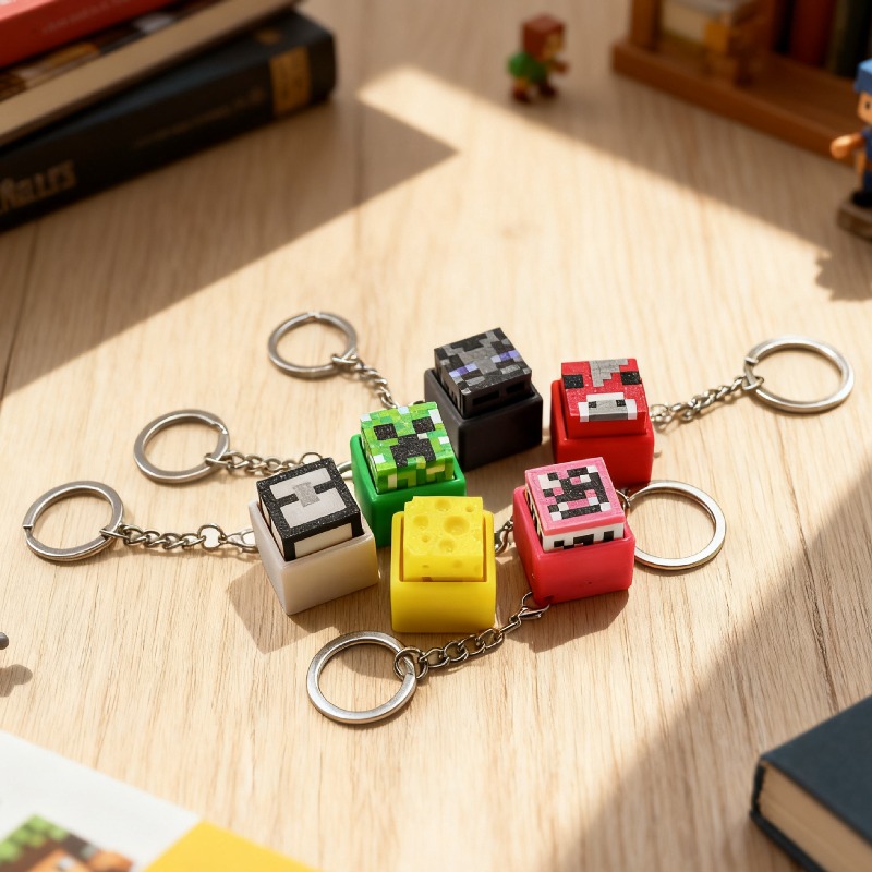 6pcs Hot 3D Printed Minecrafts - مراجعة Gaming Keyboard Mechanical وسعره
