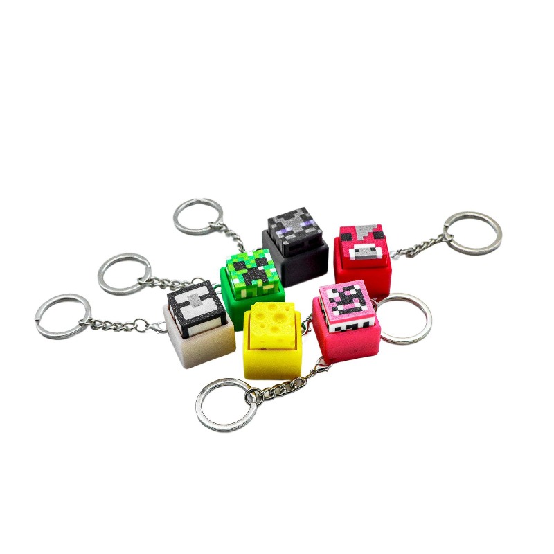 6pcs Hot 3D Printed Minecrafts - مراجعة Gaming Keyboard Mechanical وسعره