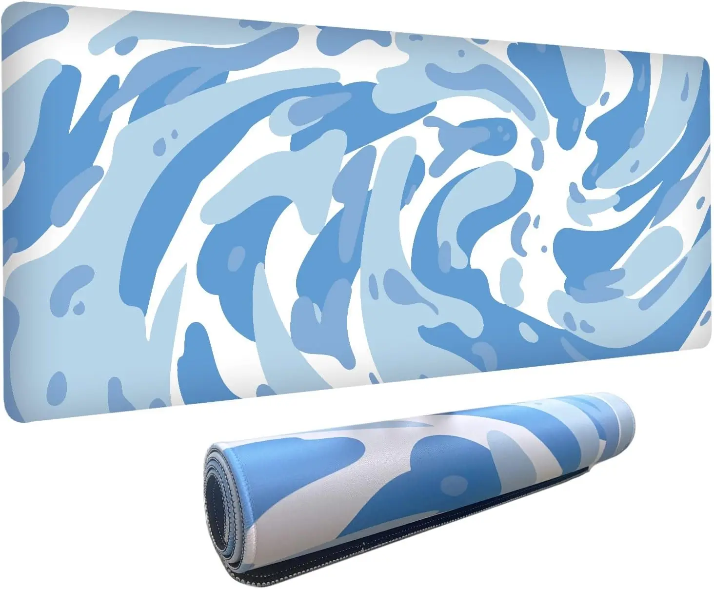 Light Blue Camo Swirl Pattern  - مراجعة Gaming Keyboard Blue وسعره