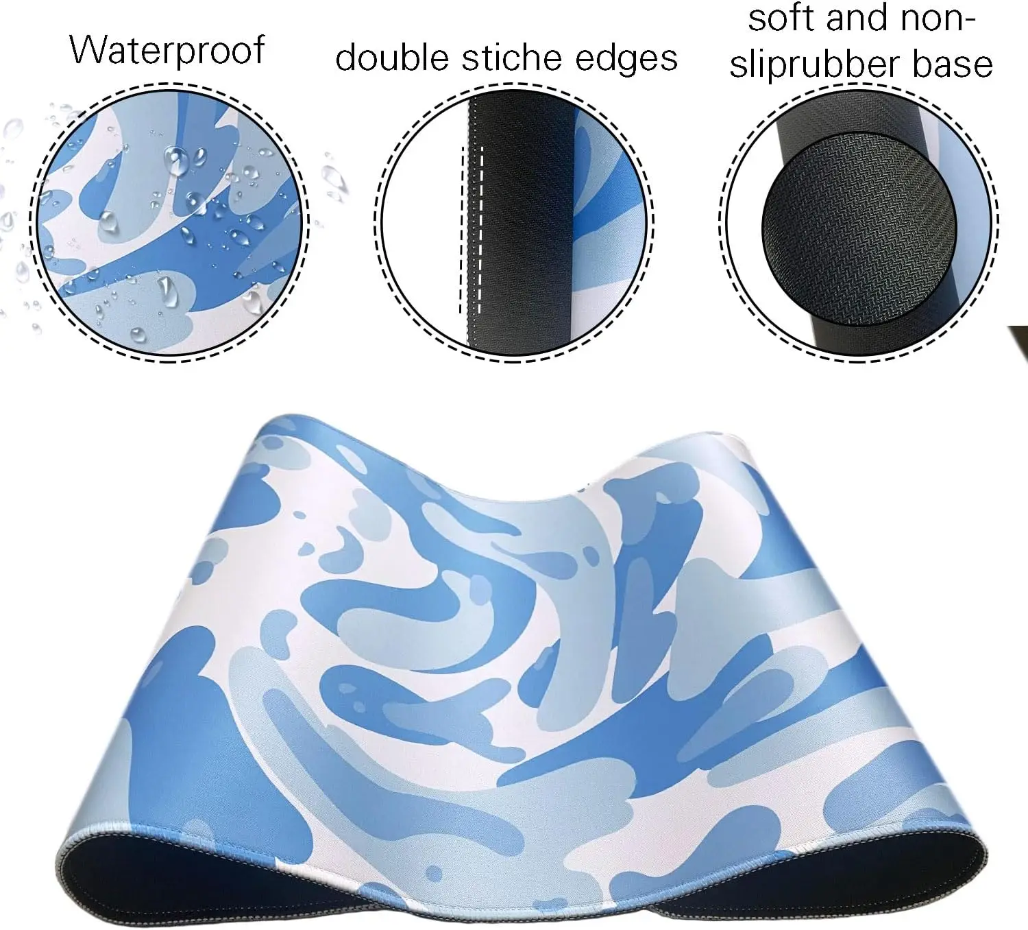 Light Blue Camo Swirl Pattern  - مراجعة Gaming Keyboard Blue وسعره