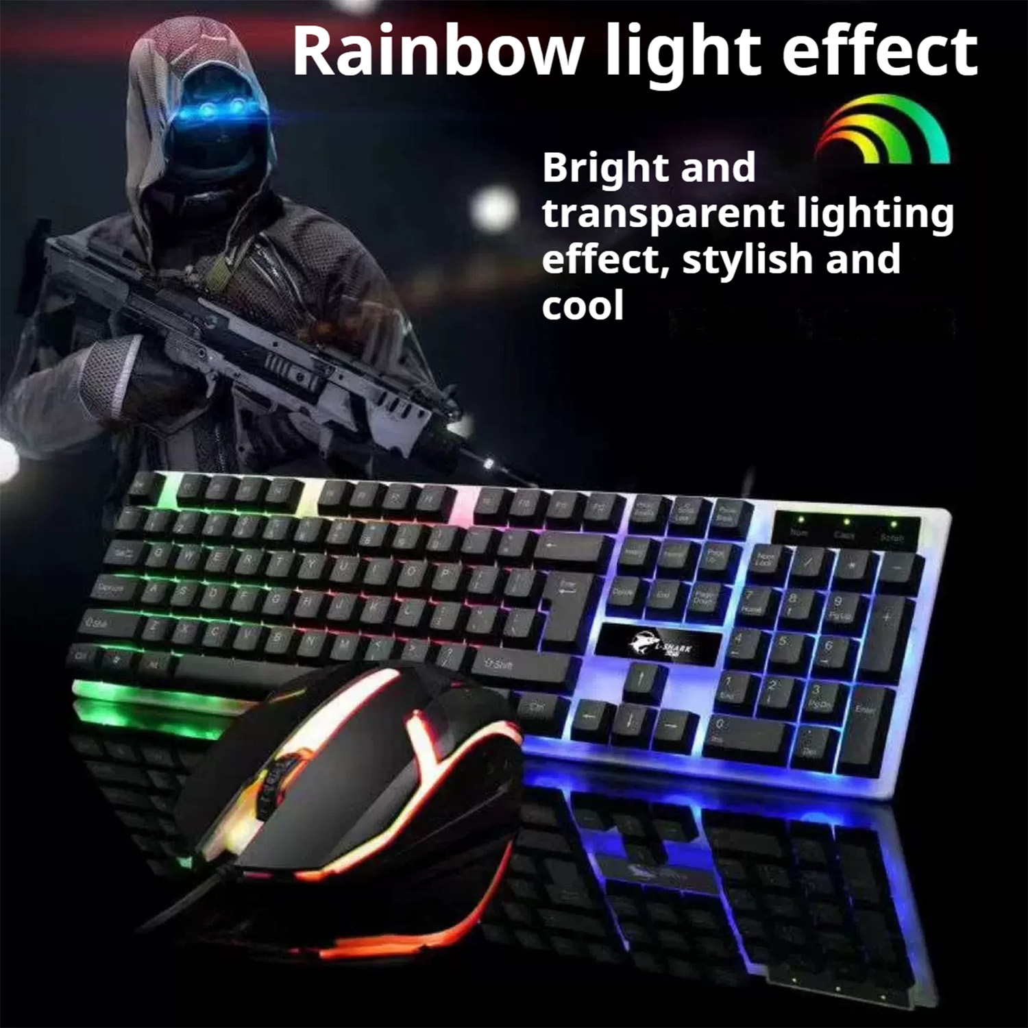 Stylish Backlight Wired Keyboa - مراجعة Gaming Keyboard Mouse Combo وسعره