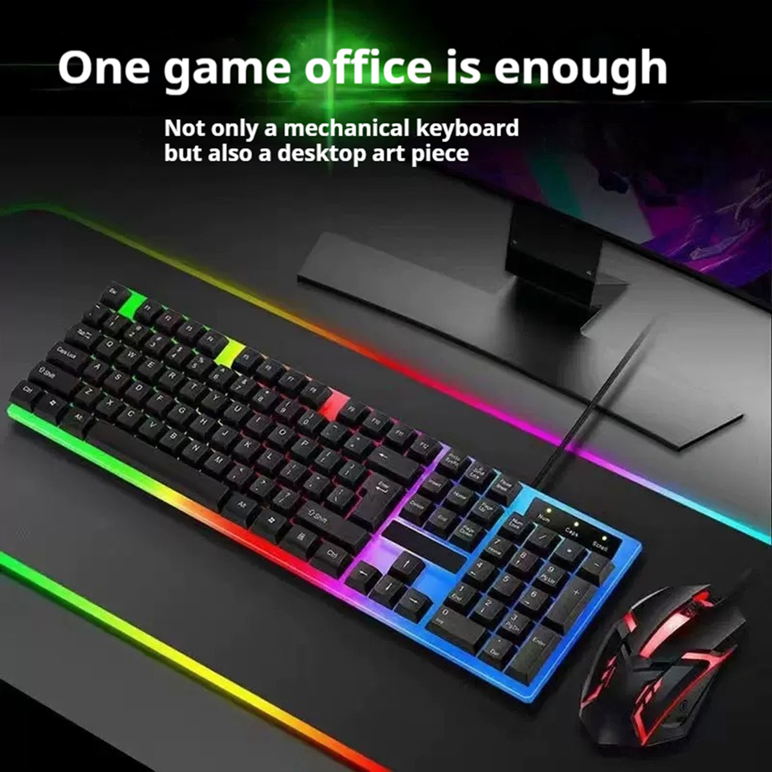 Stylish Backlight Wired Keyboa - مراجعة Gaming Keyboard Mouse Combo وسعره