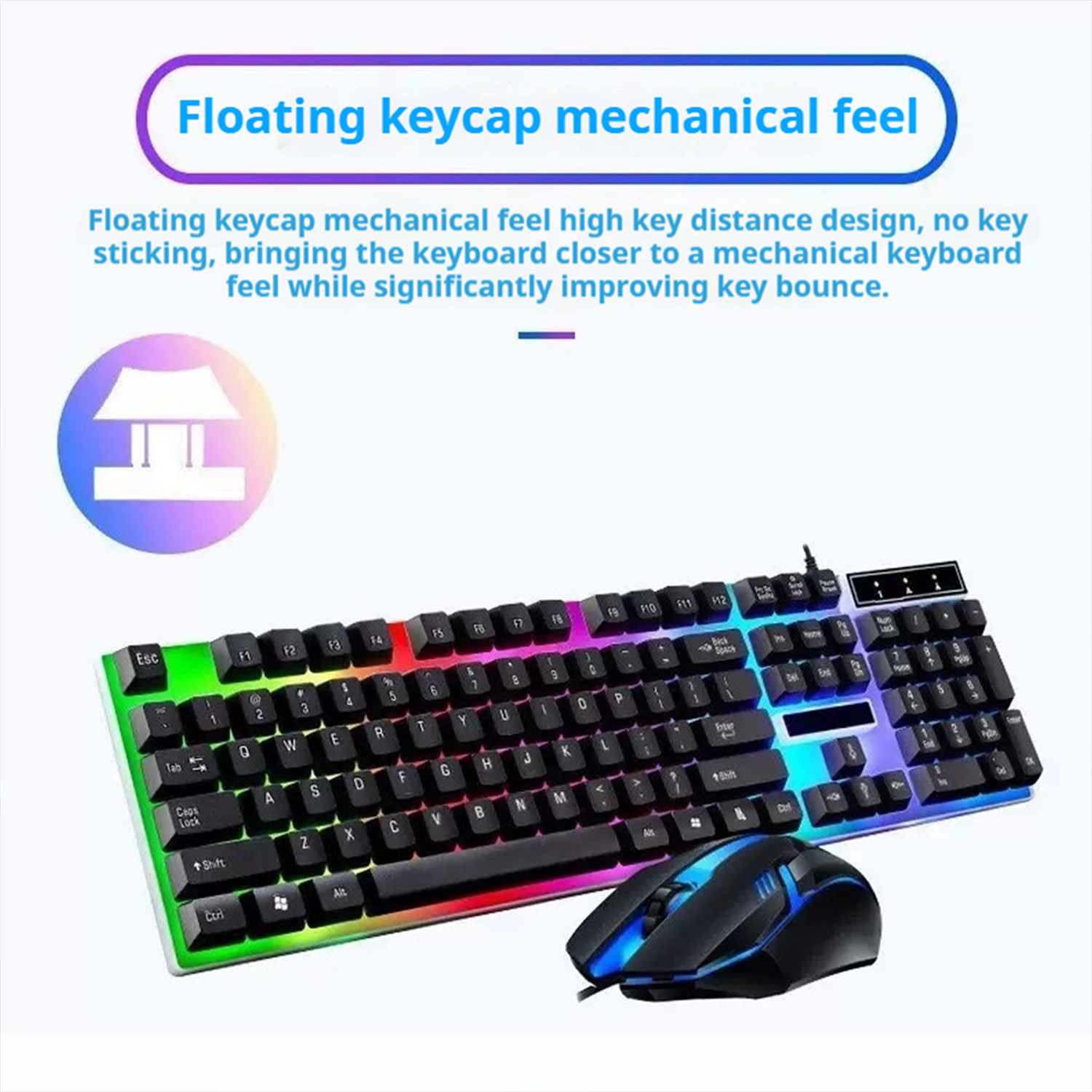 Stylish Backlight Wired Keyboa - مراجعة Gaming Keyboard Mouse Combo وسعره