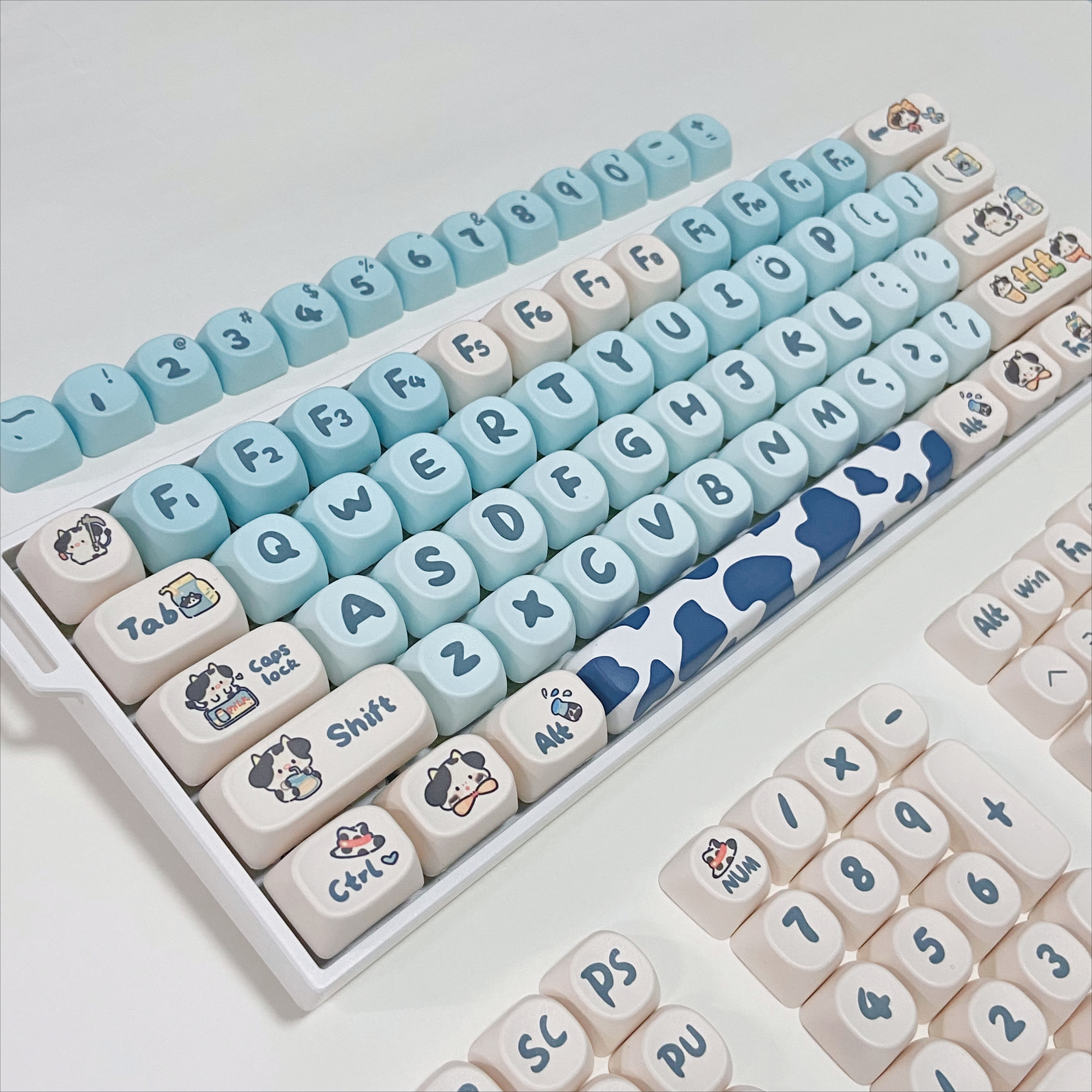 Blue Cow Keycaps for Mechanica - مراجعة Gaming Keyboard Blue وسعره
