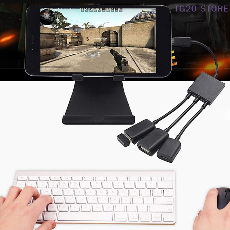 3in1 Micro USB To 2 OTG 3 Port - مراجعة Gaming Keyboard Type C وسعره