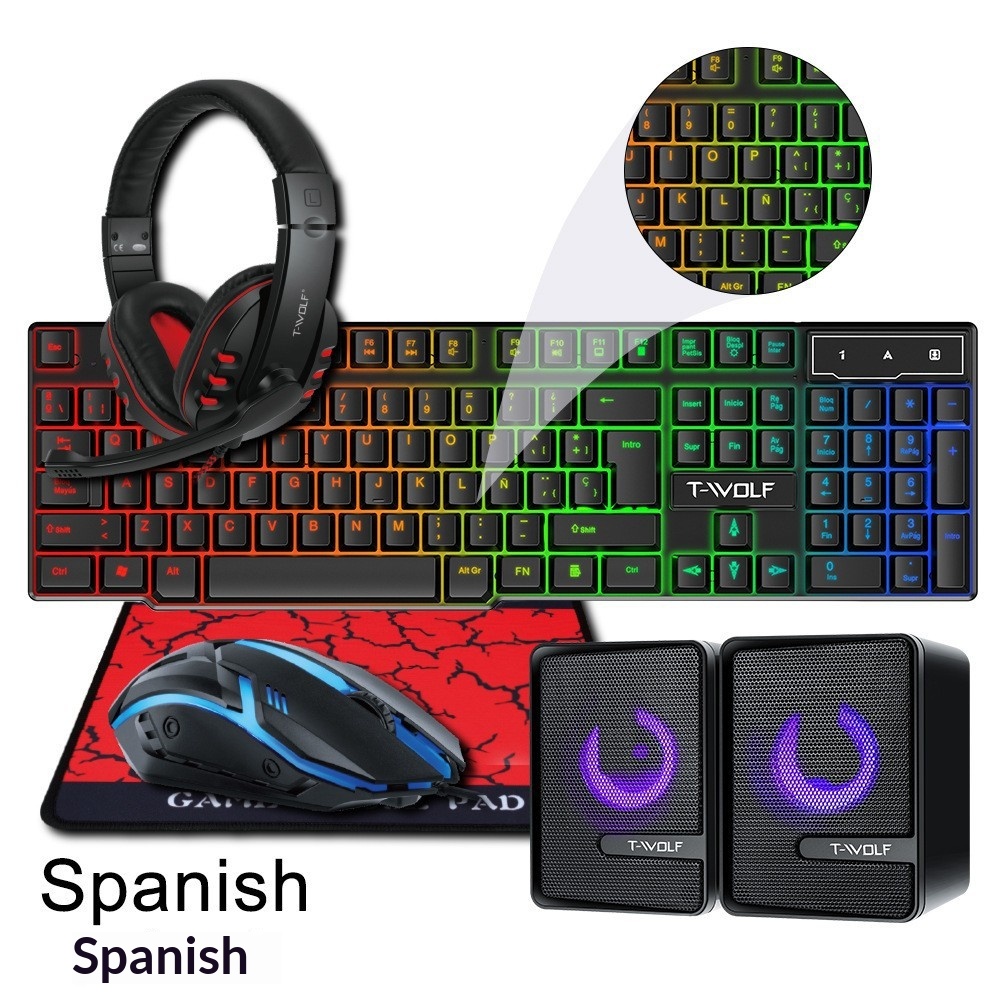 Spanish Russian Keyboard Layou - مراجعة Gaming Keyboard And Mouse Combo وسعره