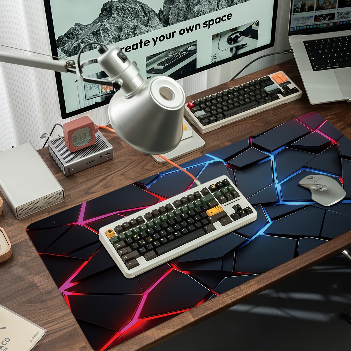 Large gaming Mouse Pads 90x40  - مراجعة Gaming Keyboard Blue وسعره