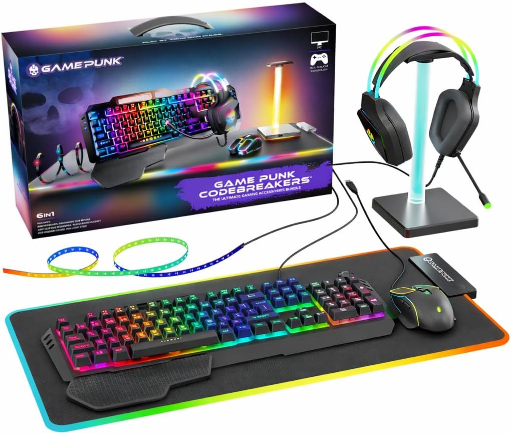 6-Piece RGB Gaming Bundle: Mec - مراجعة Keyboard Mouse Bundle Gaming وسعره