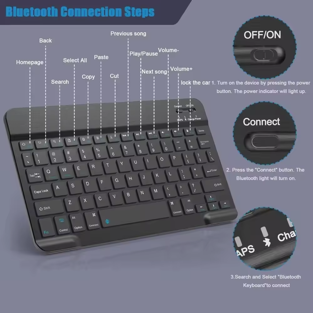 Bluetooth Wireless Keyboard Mo - مراجعة Gaming Keyboard Wireless وسعره