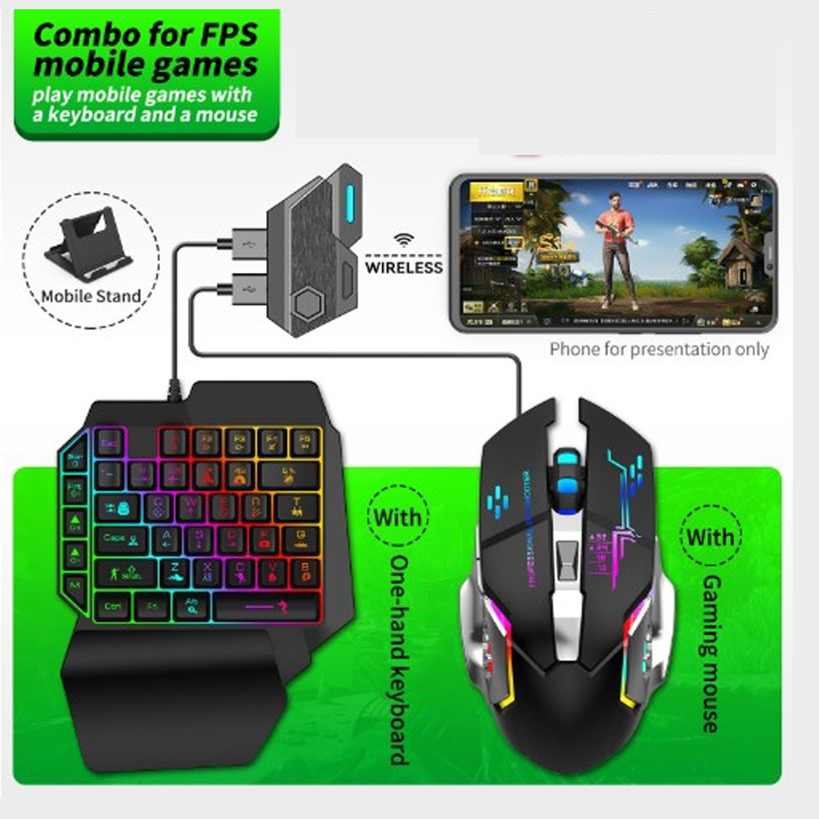 Mobile Game Combo Pack Bluetoo - مراجعة Gaming Keyboard Mouse Combo وسعره