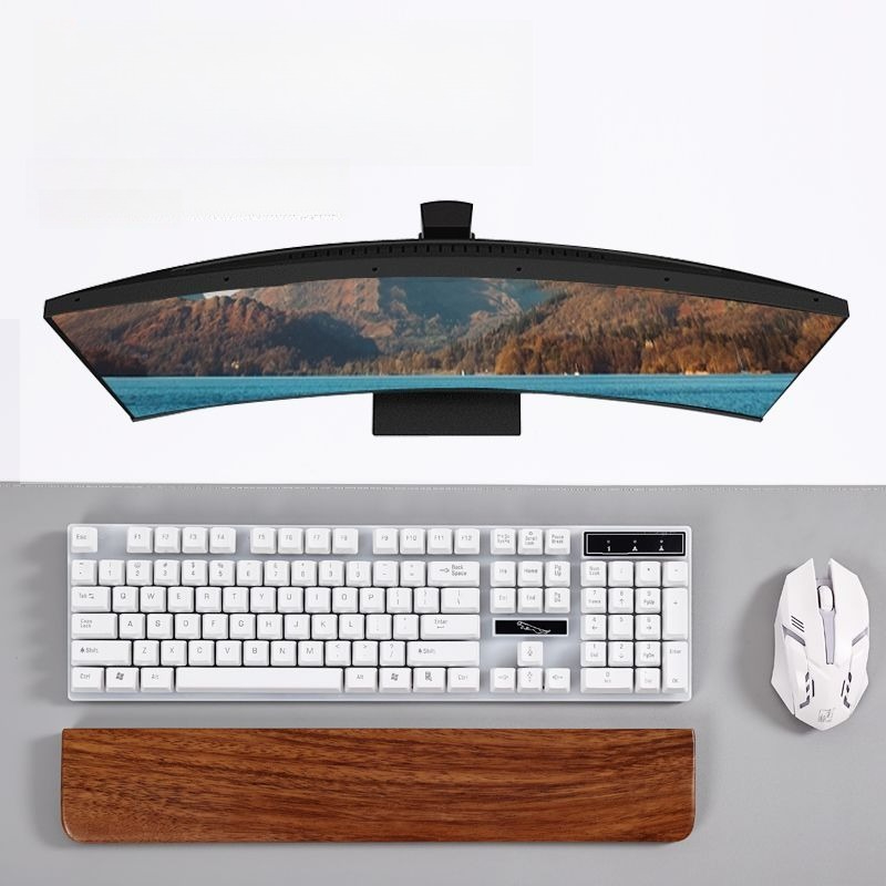 Solid Wood Keyboard Palm Rest  - مراجعة Gaming Keyboard Mouse Combo وسعره