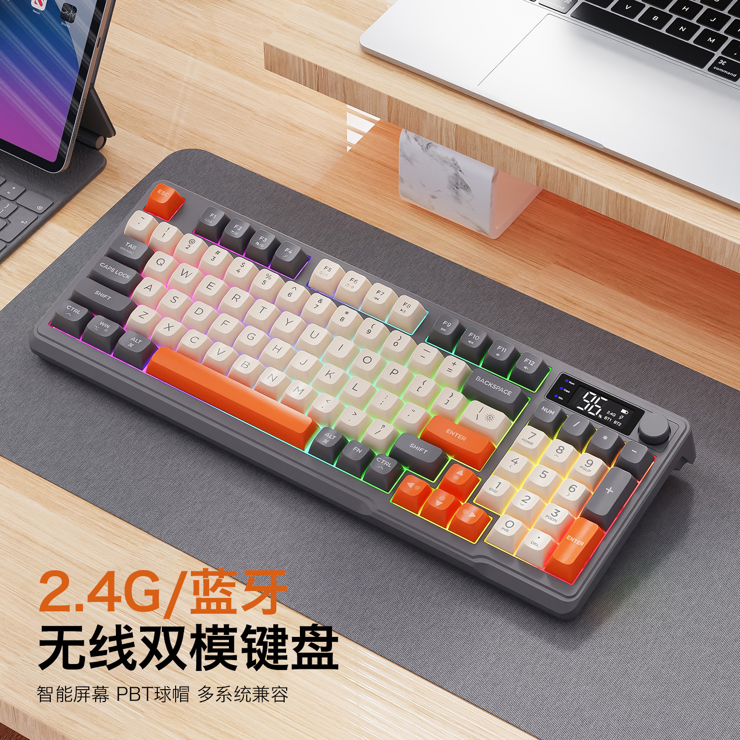 Hot Free Wolf T96 Wireless Dua - مراجعة Gaming Keyboard Mechanical وسعره