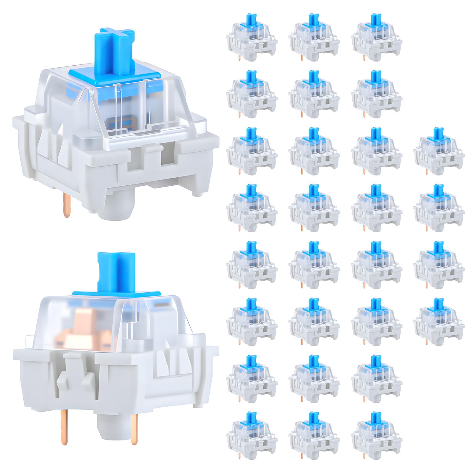 30 PCS Mechanical Keyboard Swi - مراجعة Gaming Keyboard Blue وسعره