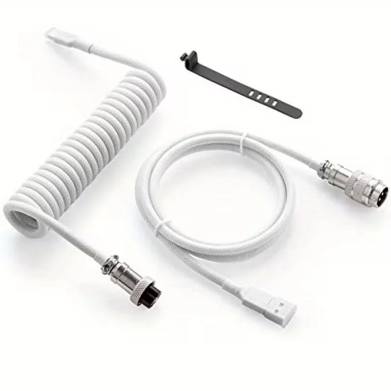 Coiled USB-C Cable with Magnet - مراجعة Gaming Keyboard Type C وسعره