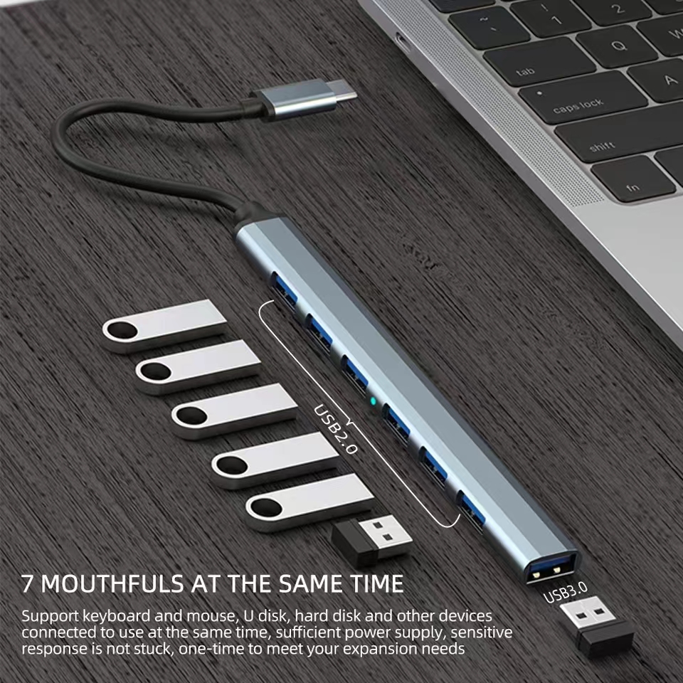 7 Ports USB 3.0 Type C HUB Exp - مراجعة Gaming Keyboard Type C وسعره