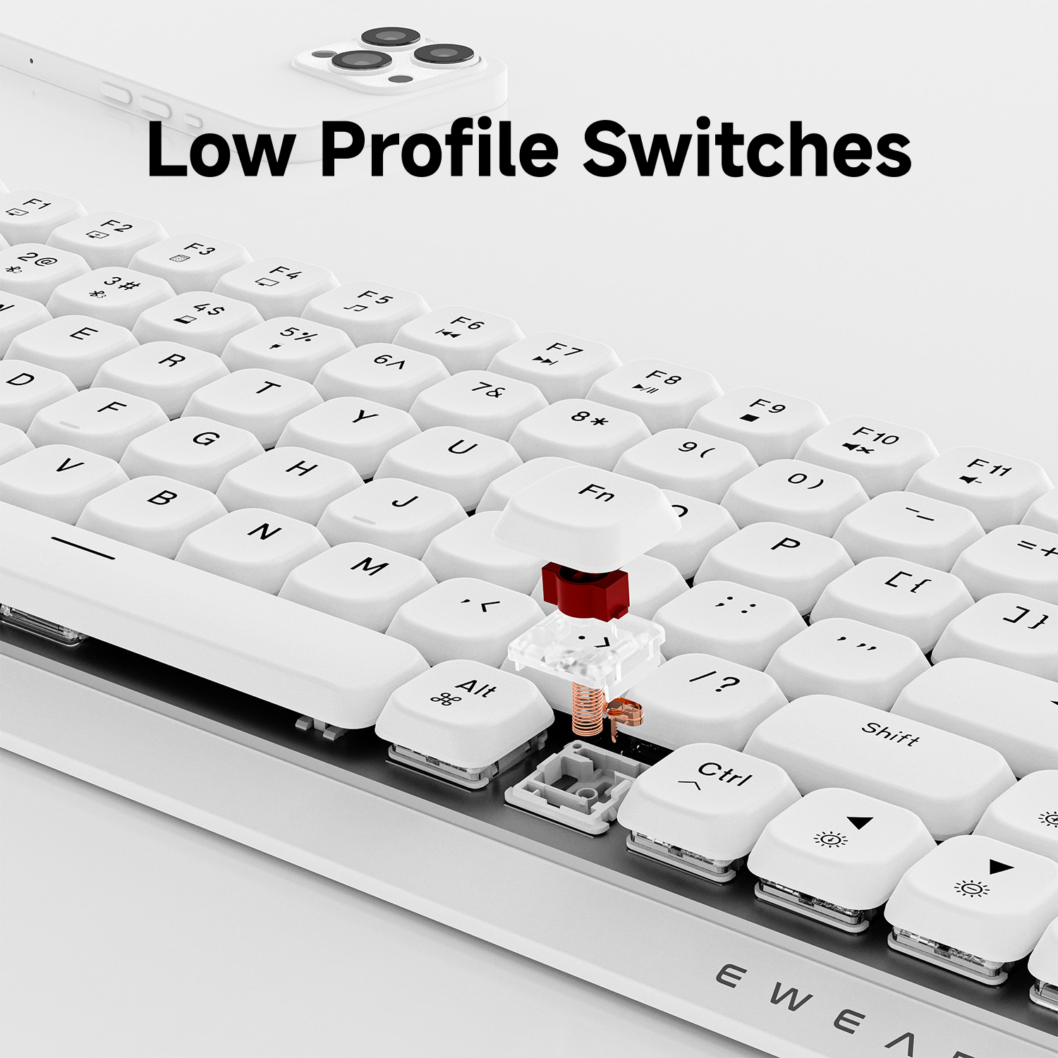 EWEADN 84 Keys Tri-Mode Low Pr - مراجعة Gaming Keyboard Mechanical وسعره