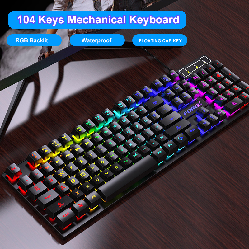 104 Keys Mechanical feel Keybo - مراجعة Gaming Keyboard And Mouse Combo وسعره