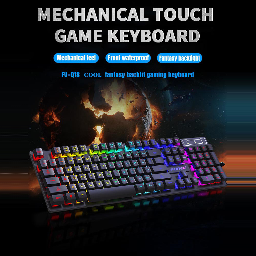 104 Keys Mechanical feel Keybo - مراجعة Gaming Keyboard And Mouse Combo وسعره