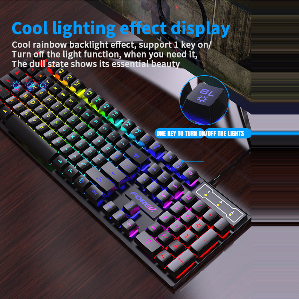 104 Keys Mechanical feel Keybo - مراجعة Gaming Keyboard And Mouse Combo وسعره