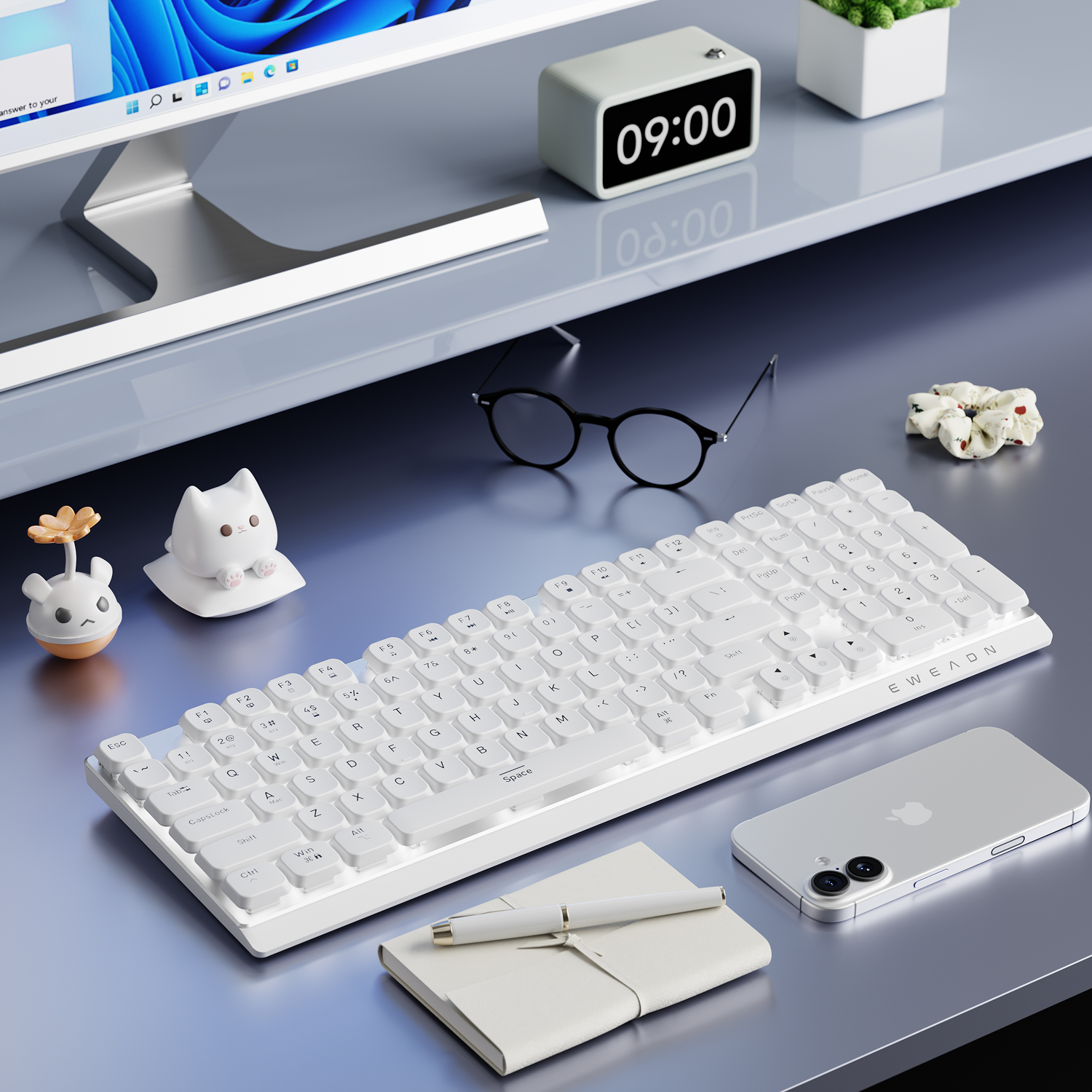 EWEADN Wireless Low-Profile Me - مراجعة Gaming Keyboard Mechanical وسعره