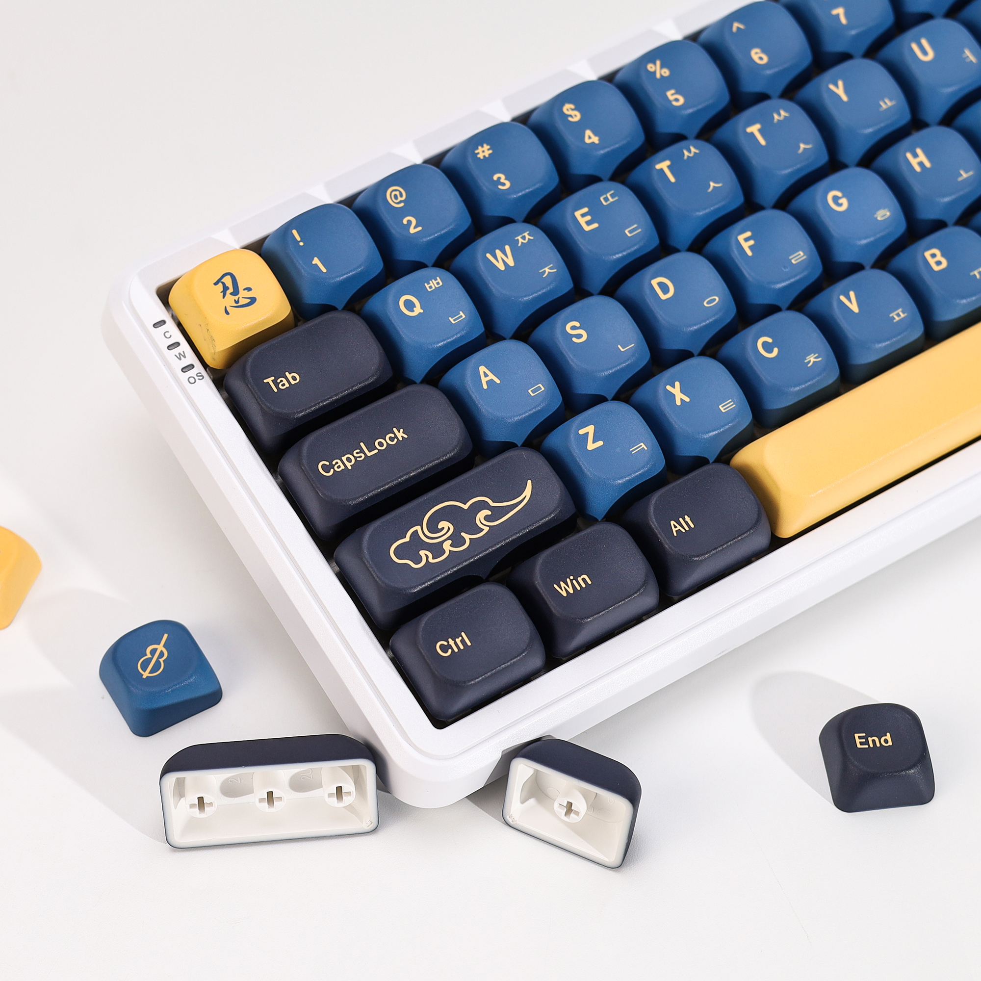 KBDiy Korean Keycap Retro GMK  - مراجعة Gaming Keyboard Blue وسعره