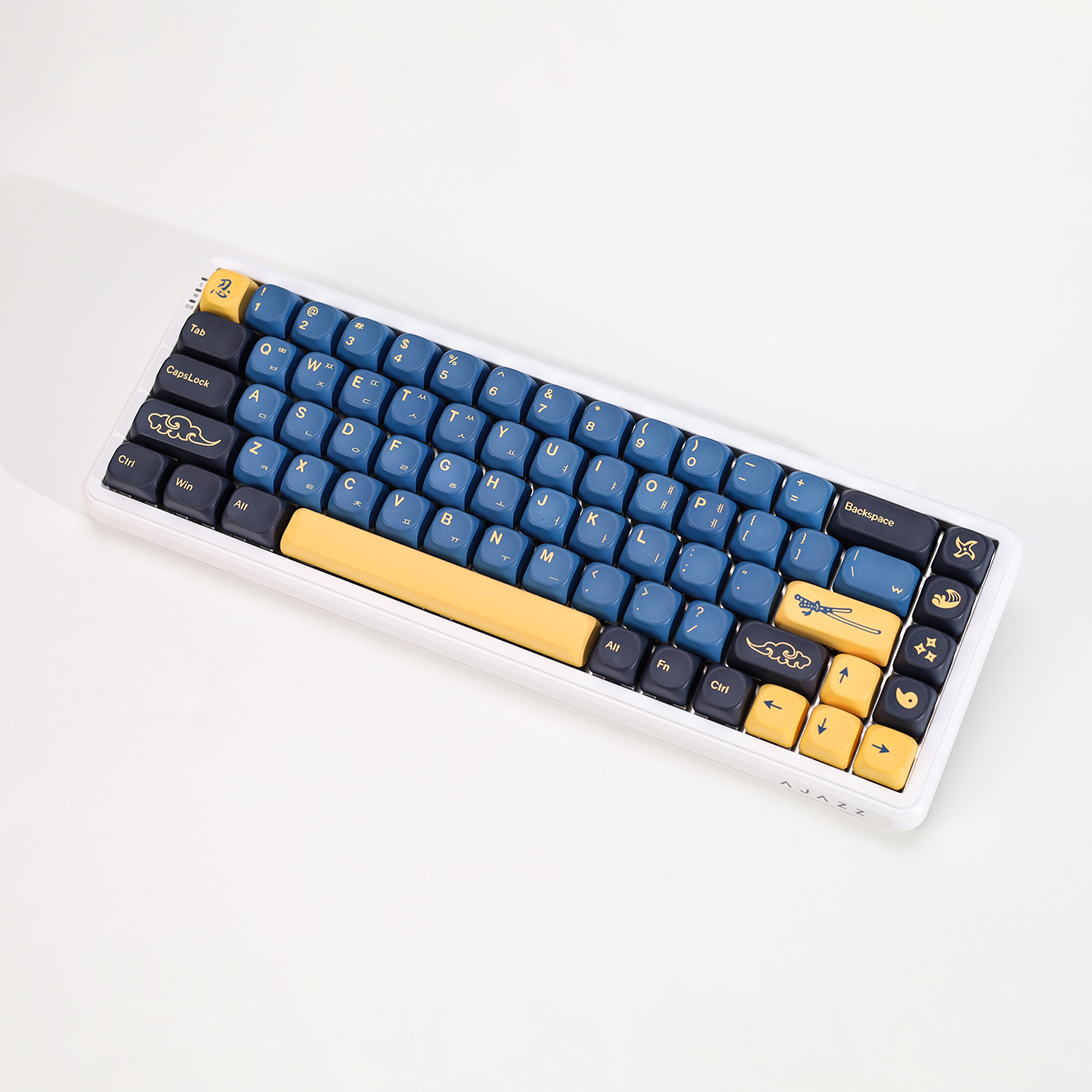 KBDiy Korean Keycap Retro GMK  - مراجعة Gaming Keyboard Blue وسعره