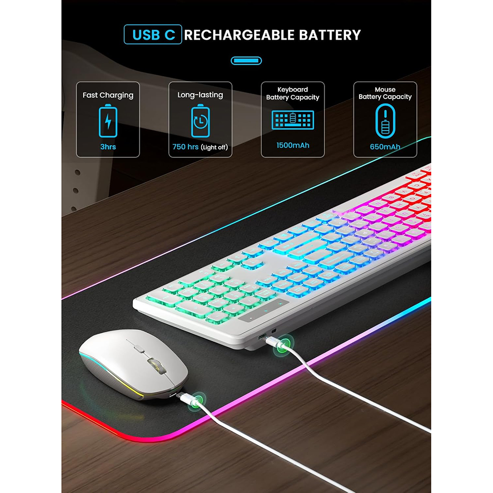 Backlit Wireless Keyboard and  - مراجعة Gaming Keyboard Mouse Combo وسعره
