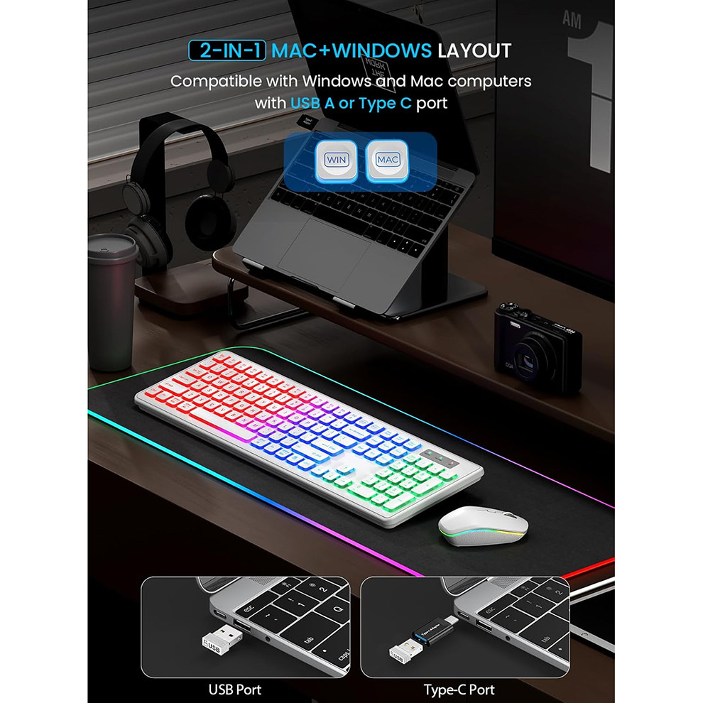 Backlit Wireless Keyboard and  - مراجعة Gaming Keyboard Mouse Combo وسعره